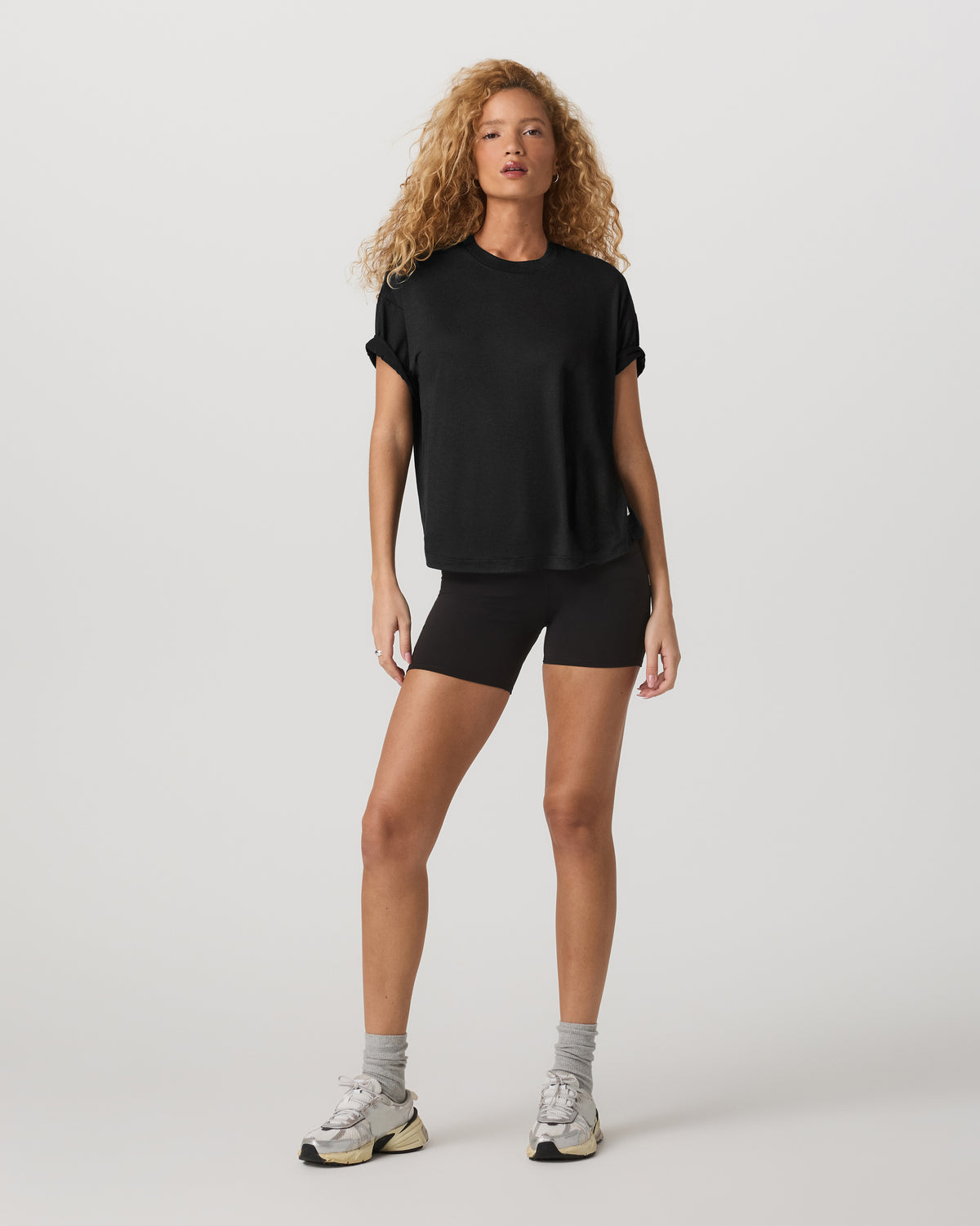 Women|New Vuori Energy Long Tee Women's Black Heather Fitness Tee Shirt