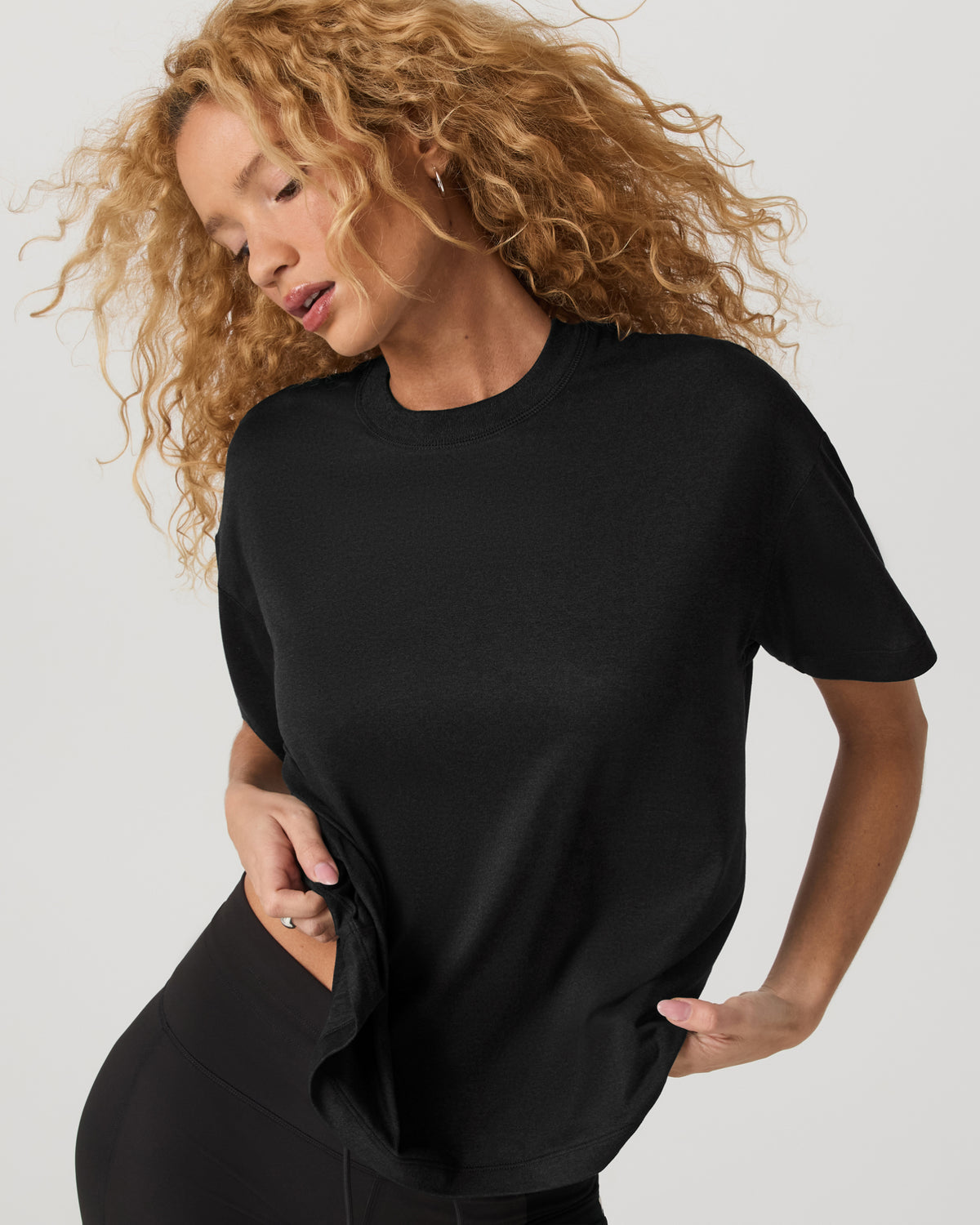 Women|New Vuori Energy Long Tee Women's Black Heather Fitness Tee Shirt