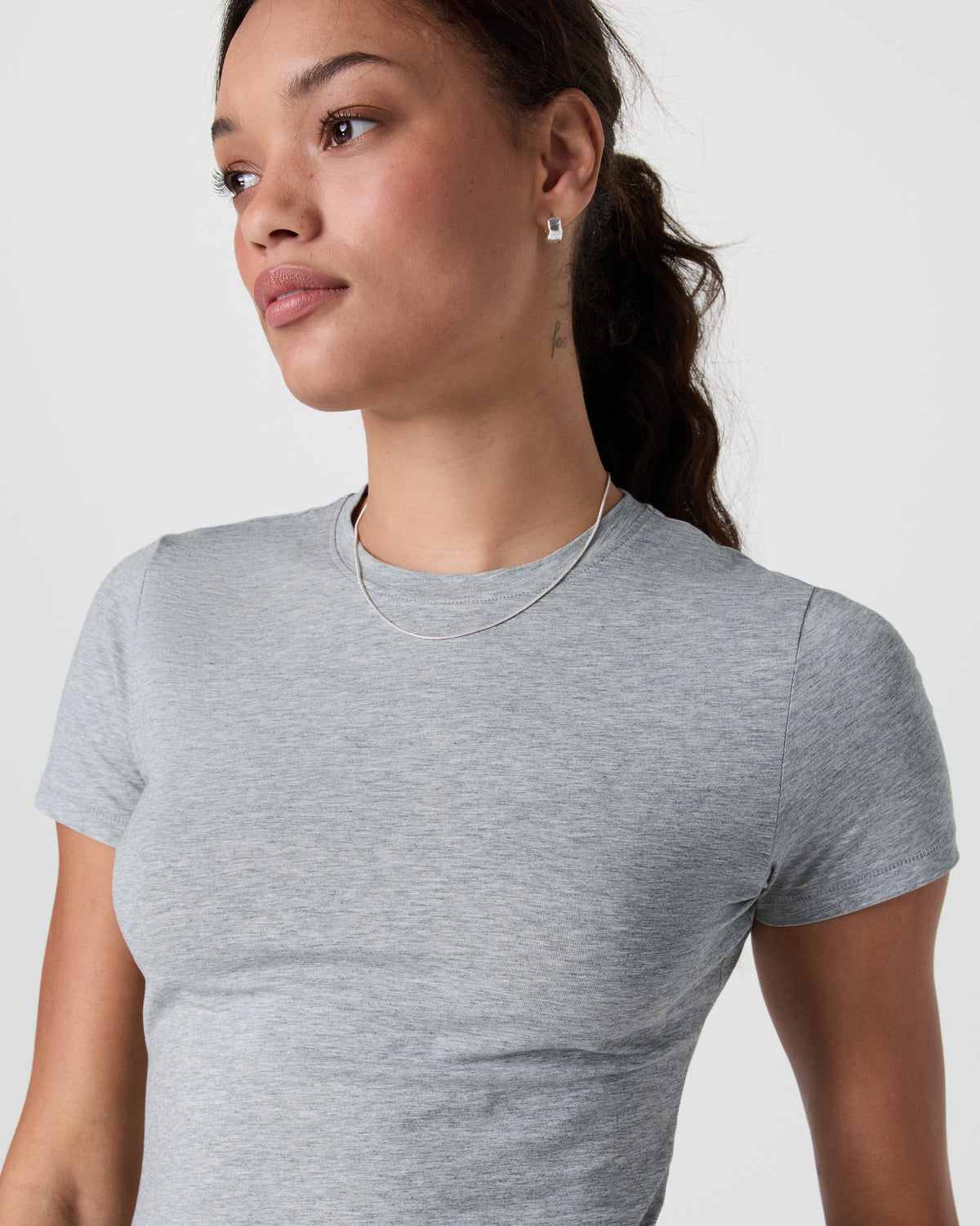 Women Vuori Feather Baby Tee Light Heather Grey