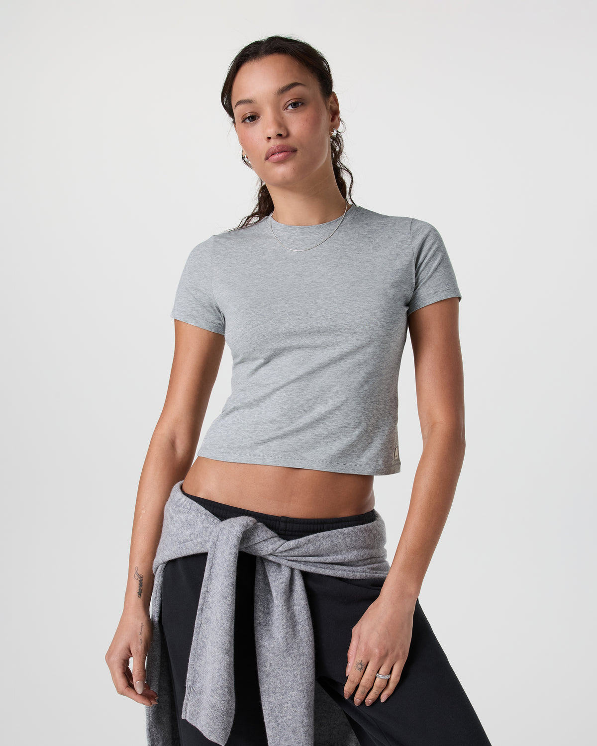 Women Vuori Feather Baby Tee Light Heather Grey