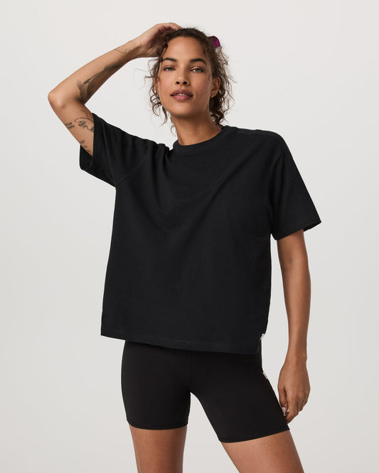 Women Vuori Short Sleeve Heavyweight Oversized Cotton Tee Black