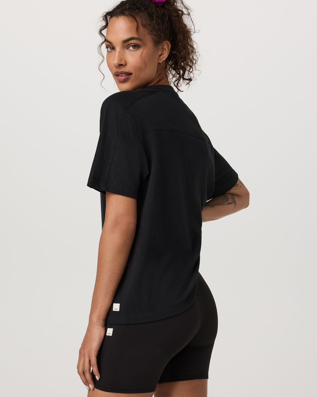 Women Vuori Short Sleeve Heavyweight Oversized Cotton Tee Black