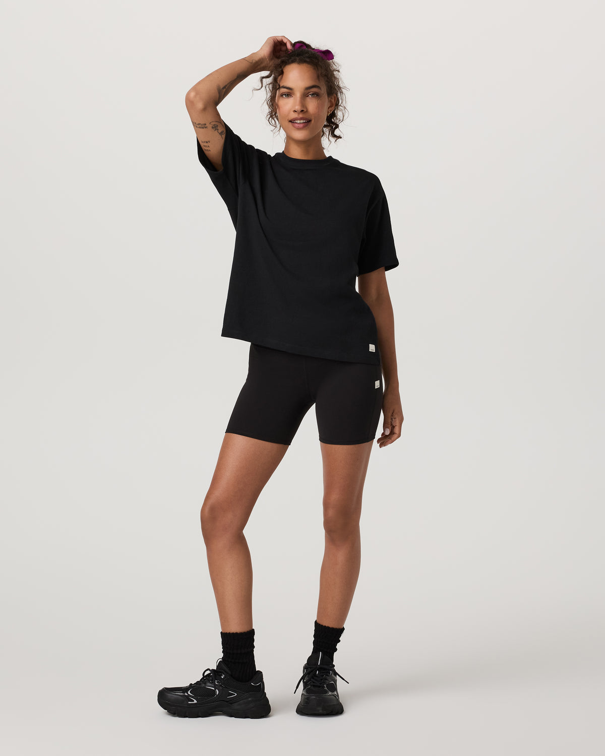 Women Vuori Short Sleeve Heavyweight Oversized Cotton Tee Black
