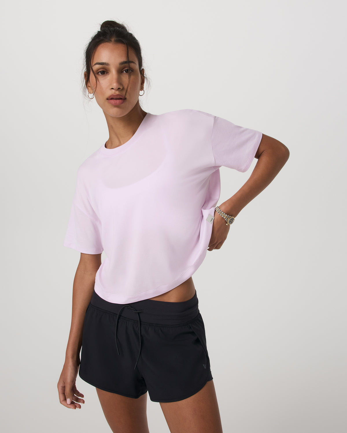 Women|New Vuori Energy Tee Women's Lilac Breeze Heather Oversized Shirt