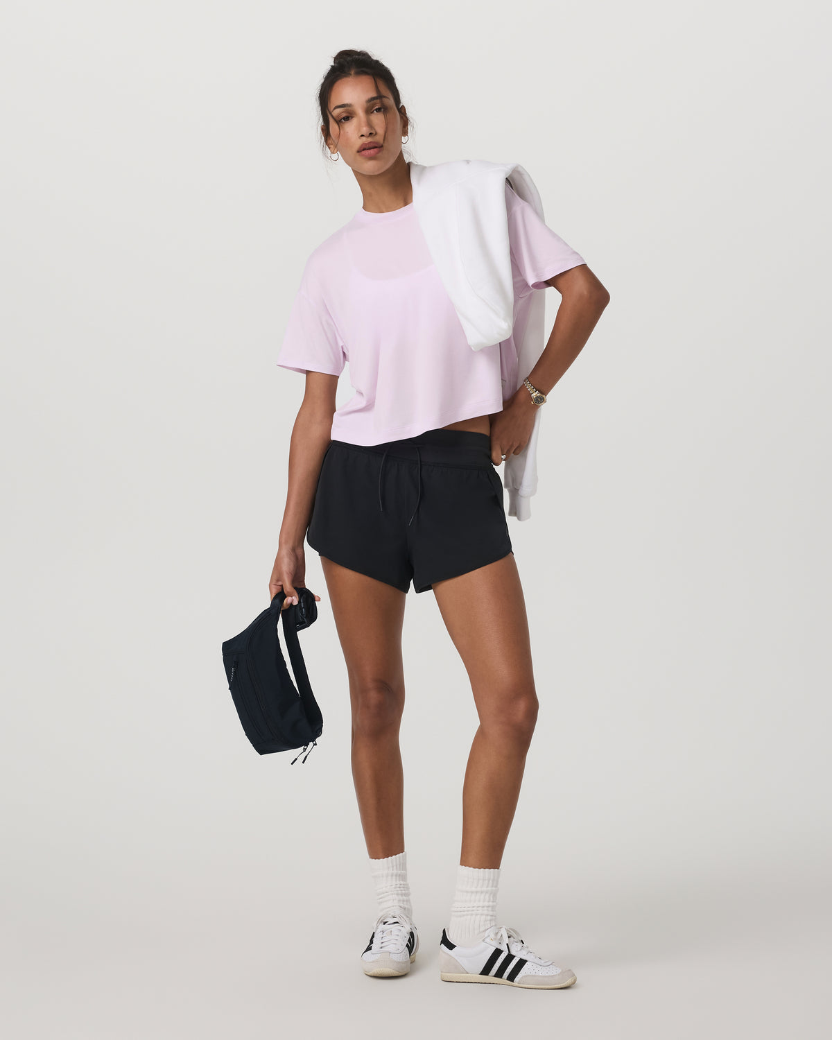 Women|New Vuori Energy Tee Women's Lilac Breeze Heather Oversized Shirt