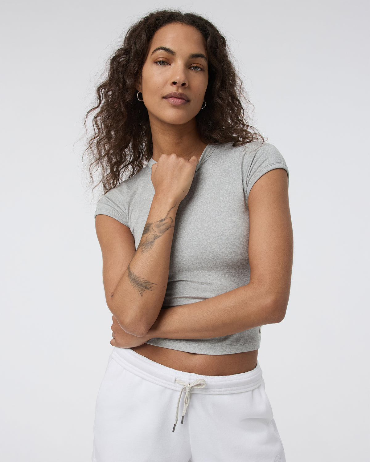 Women Vuori Halo Baby Tee Pale Grey Heather