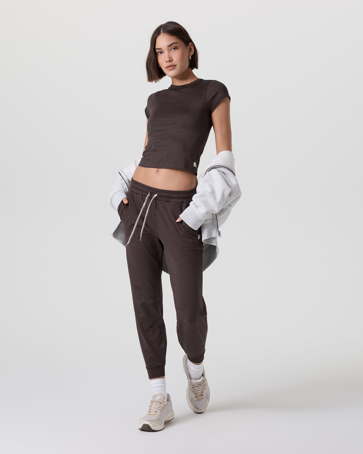 Women Vuori Halo Baby Tee Java Heather