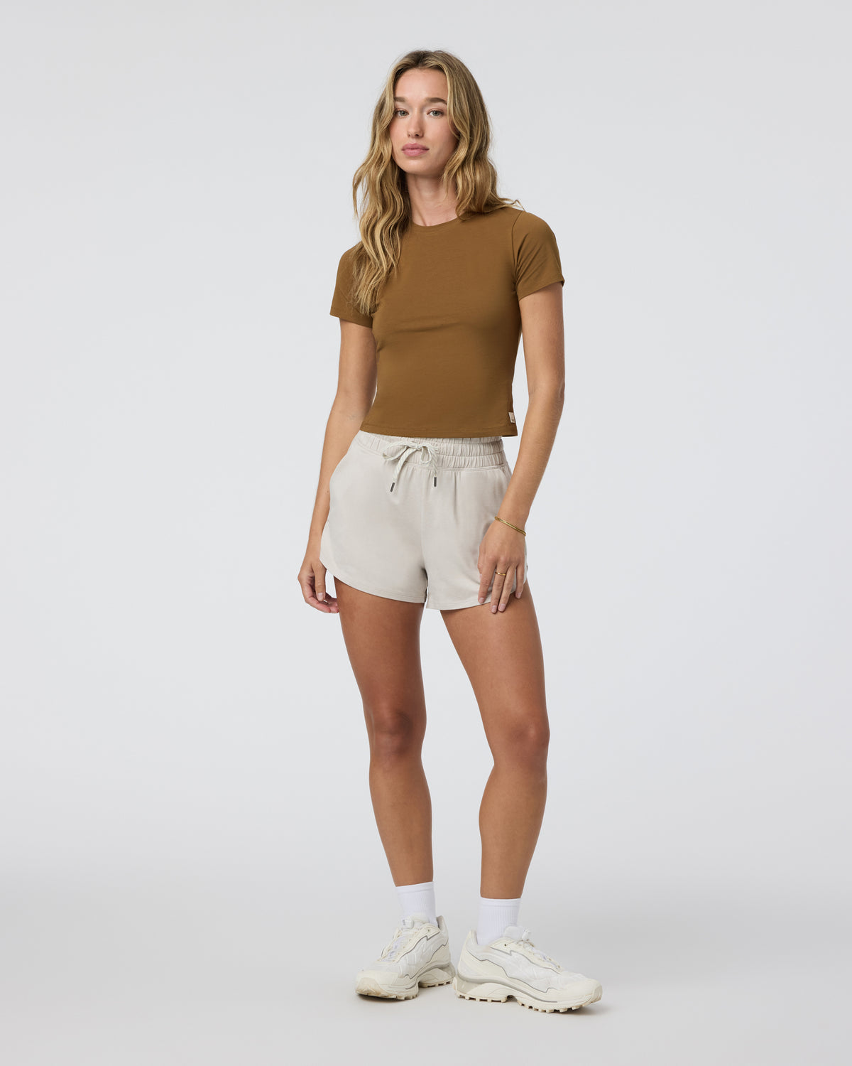 Women Vuori Feather Baby Tee Women's Rum Fitted Tee