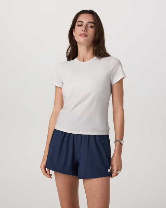 Women Vuori Short Sleeve Feather Classic Tee White Heather T-Shirt