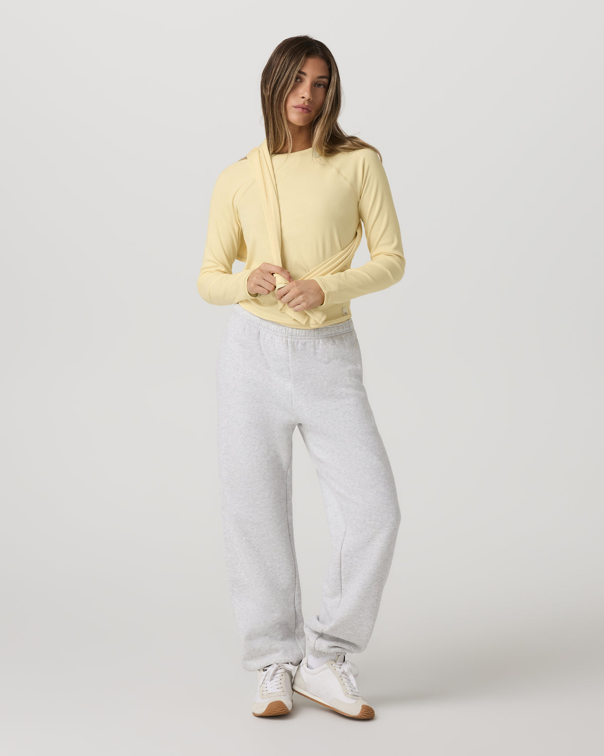 Women|New Vuori Long Sleeve Pose Crew Women's Lemon Snap Long Sleeve