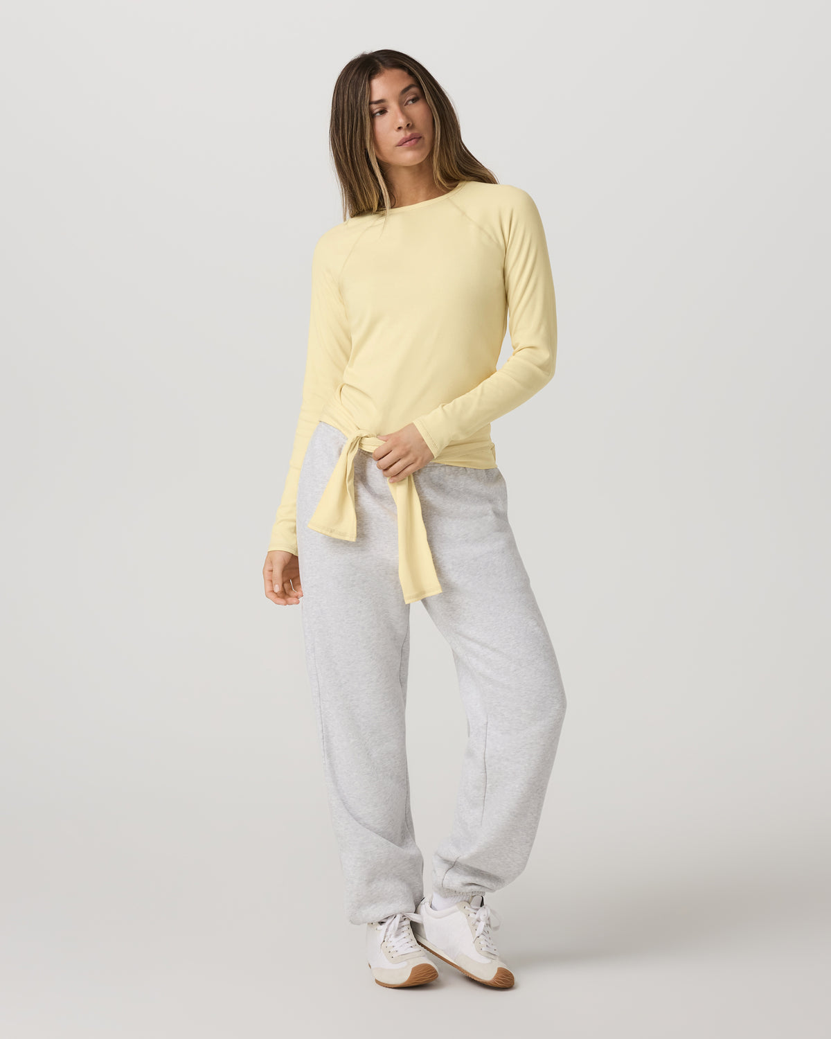 Women|New Vuori Long Sleeve Pose Crew Women's Lemon Snap Long Sleeve