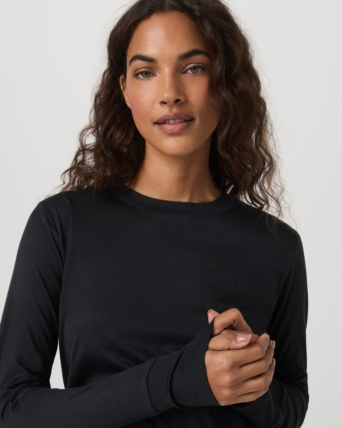 Women Vuori Daydream Crew Lightweight Black Long Sleeve Shirt