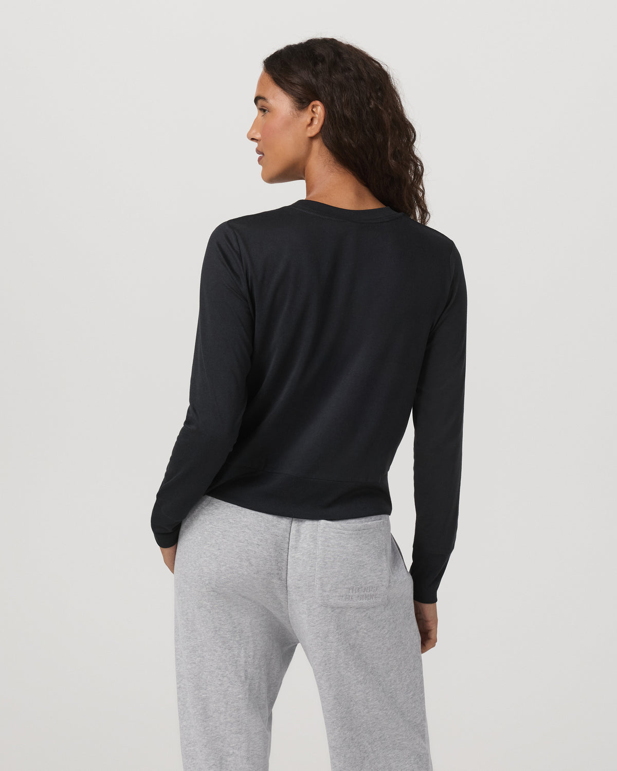 Women Vuori Daydream Crew Lightweight Black Long Sleeve Shirt