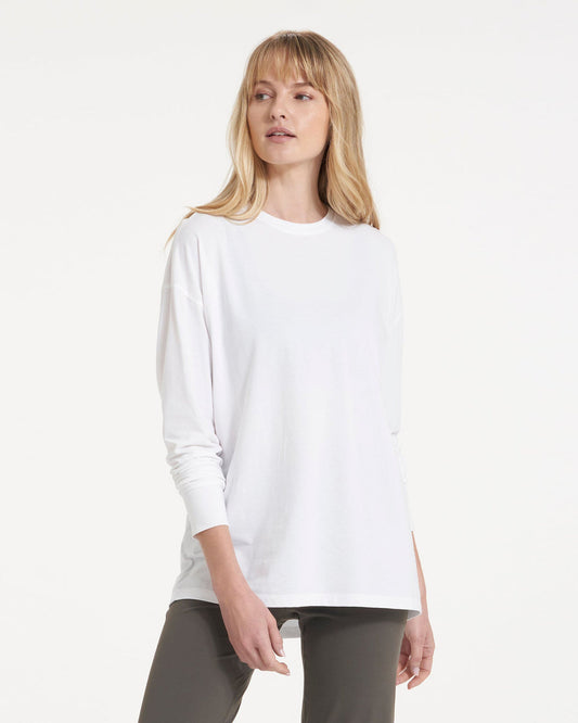 Women Vuori Long-Sleeve Feather Tee White