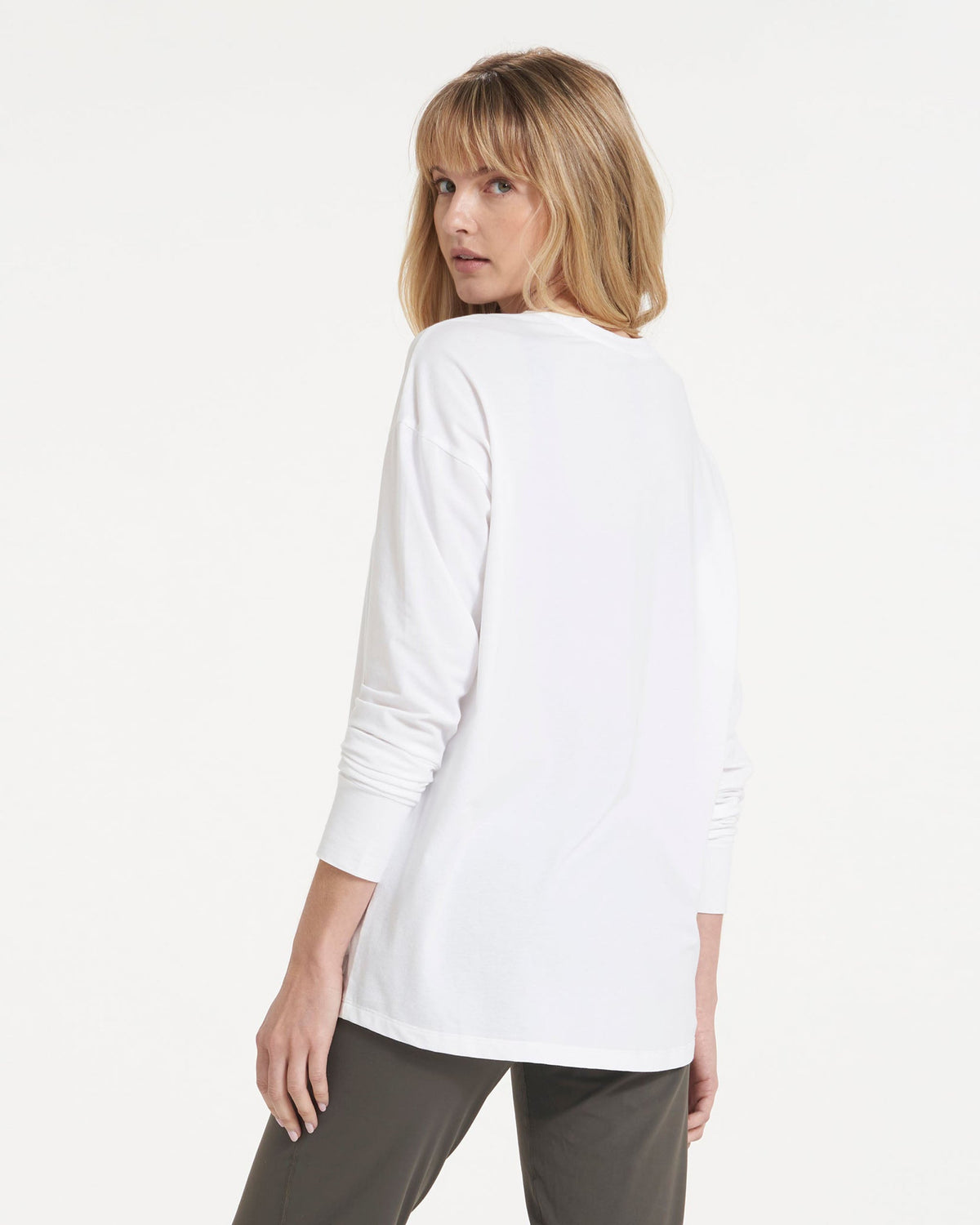 Women Vuori Long-Sleeve Feather Tee White
