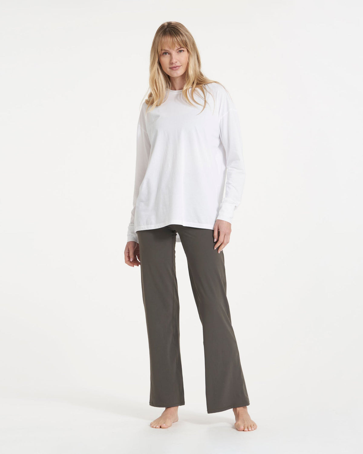 Women Vuori Long-Sleeve Feather Tee White