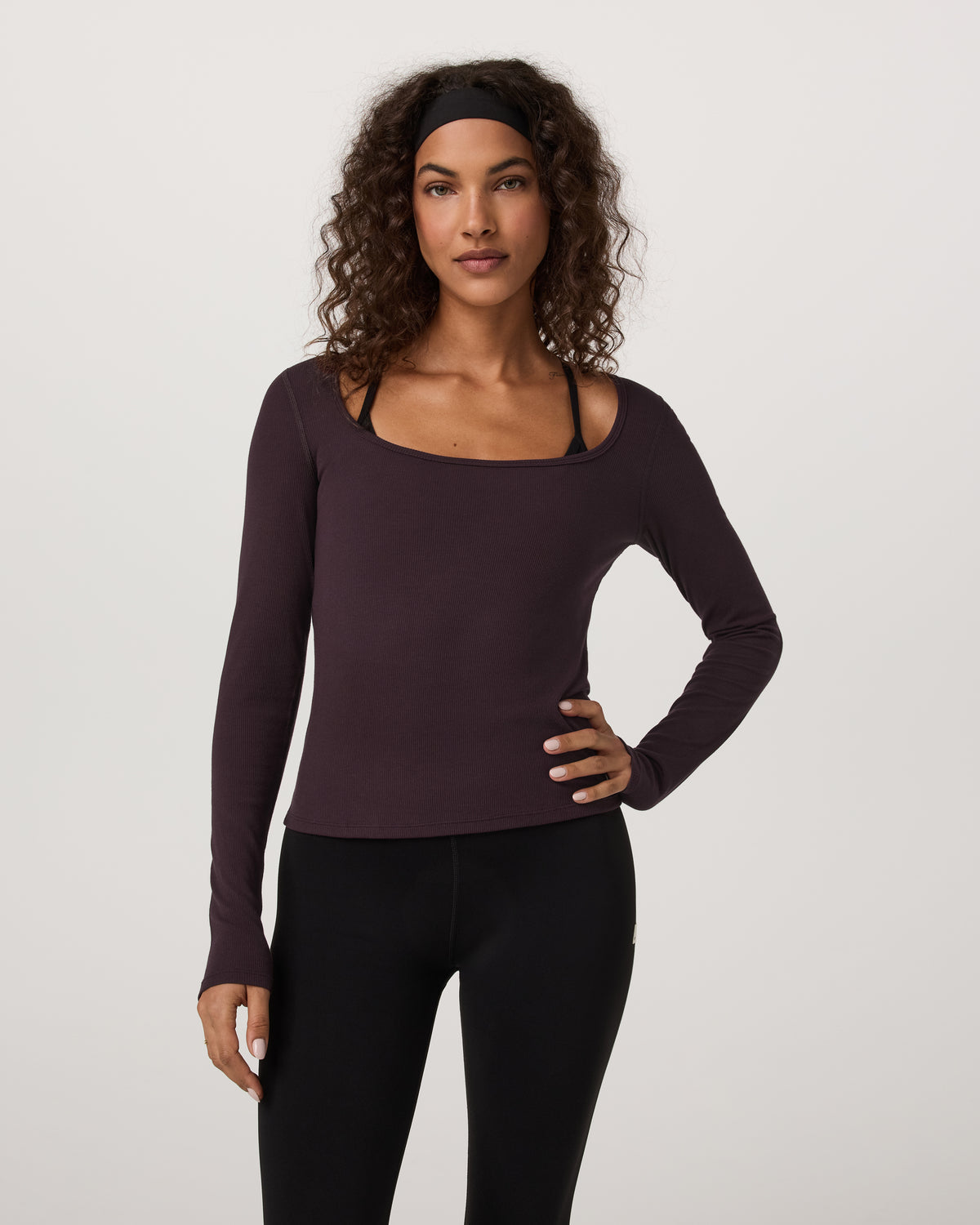 Women Vuori Long Sleeve Cove Ultra Scoop Women's Raisin Shirt