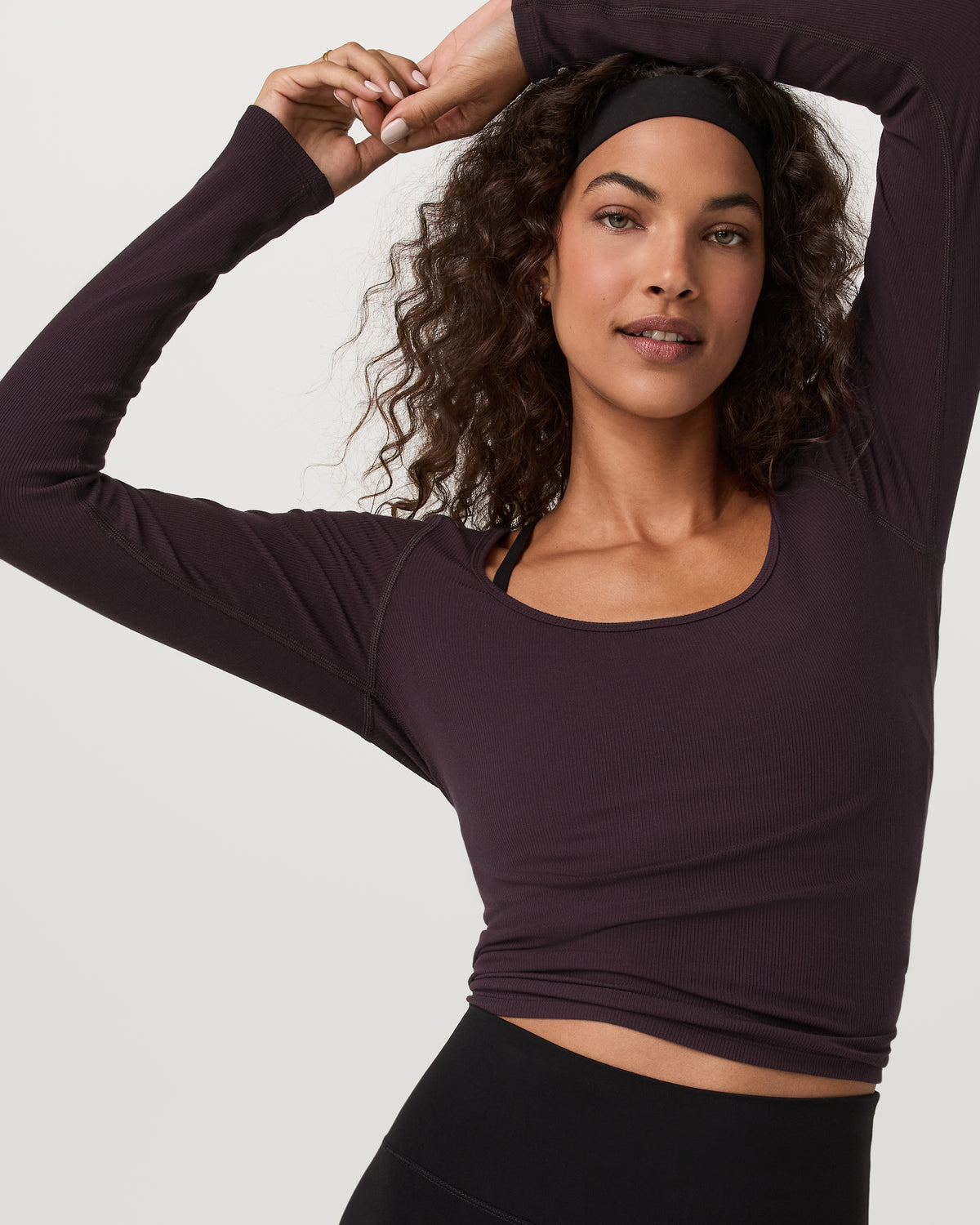 Women Vuori Long Sleeve Cove Ultra Scoop Women's Raisin Shirt