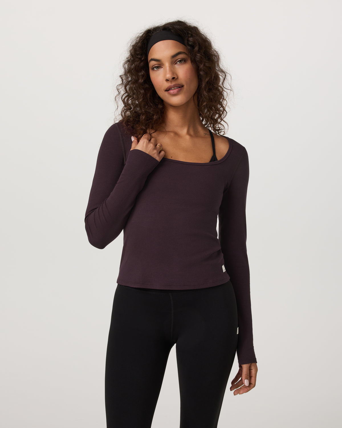 Women Vuori Long Sleeve Cove Ultra Scoop Women's Raisin Shirt