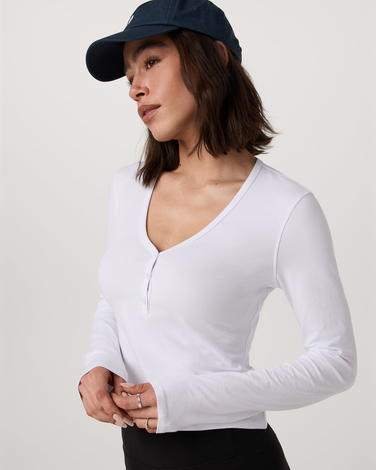 Women Vuori Long Sleeve Tuvalu Henley Women's White Shirt