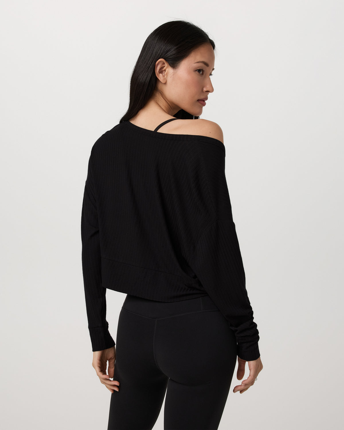 Women Vuori Long Sleeve Twist Top Women's Black Twist Top