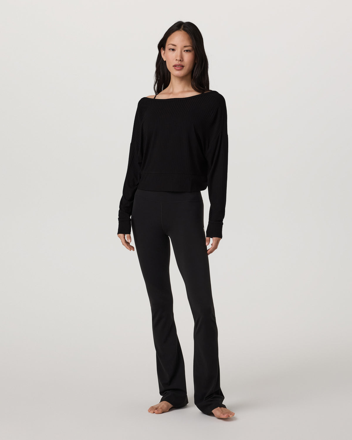 Women Vuori Long Sleeve Twist Top Women's Black Twist Top