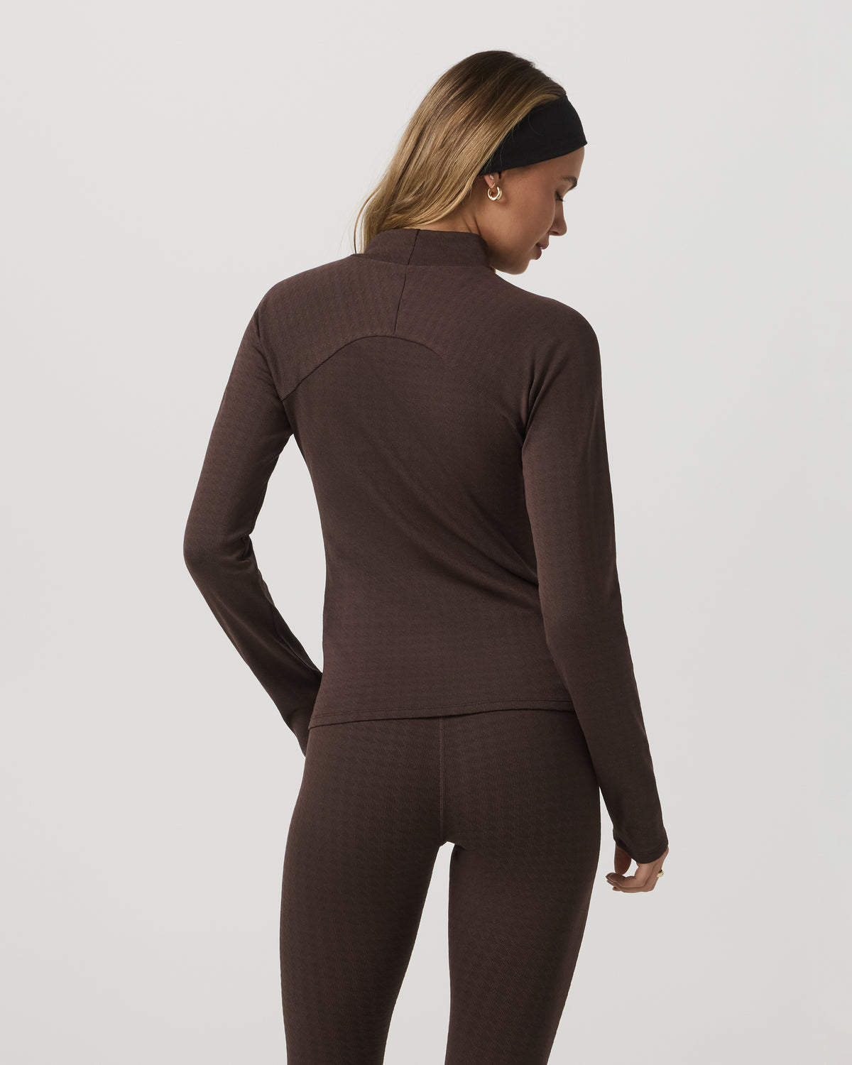 Women Vuori Long Sleeve Chilled Out Houndstooth Mock Java Houndstooth