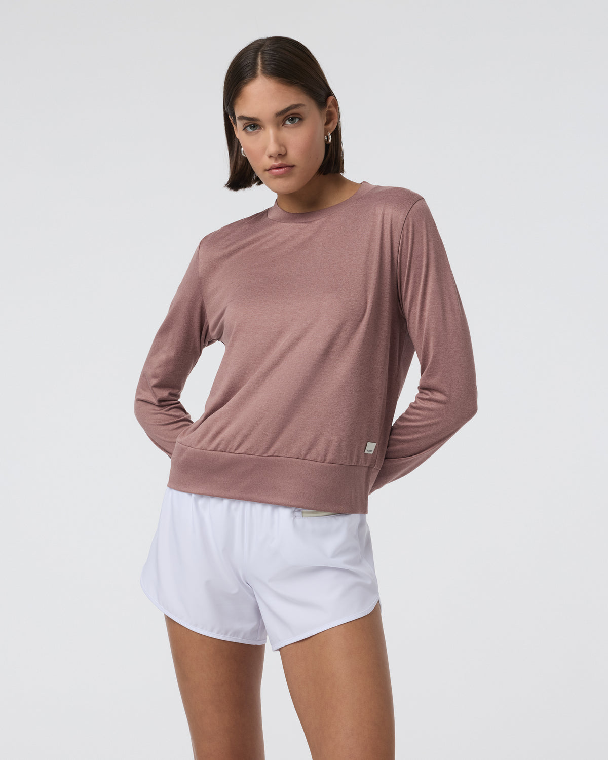 Women Vuori Daydream Crew Sedona Brown Heather Long Sleeve Top