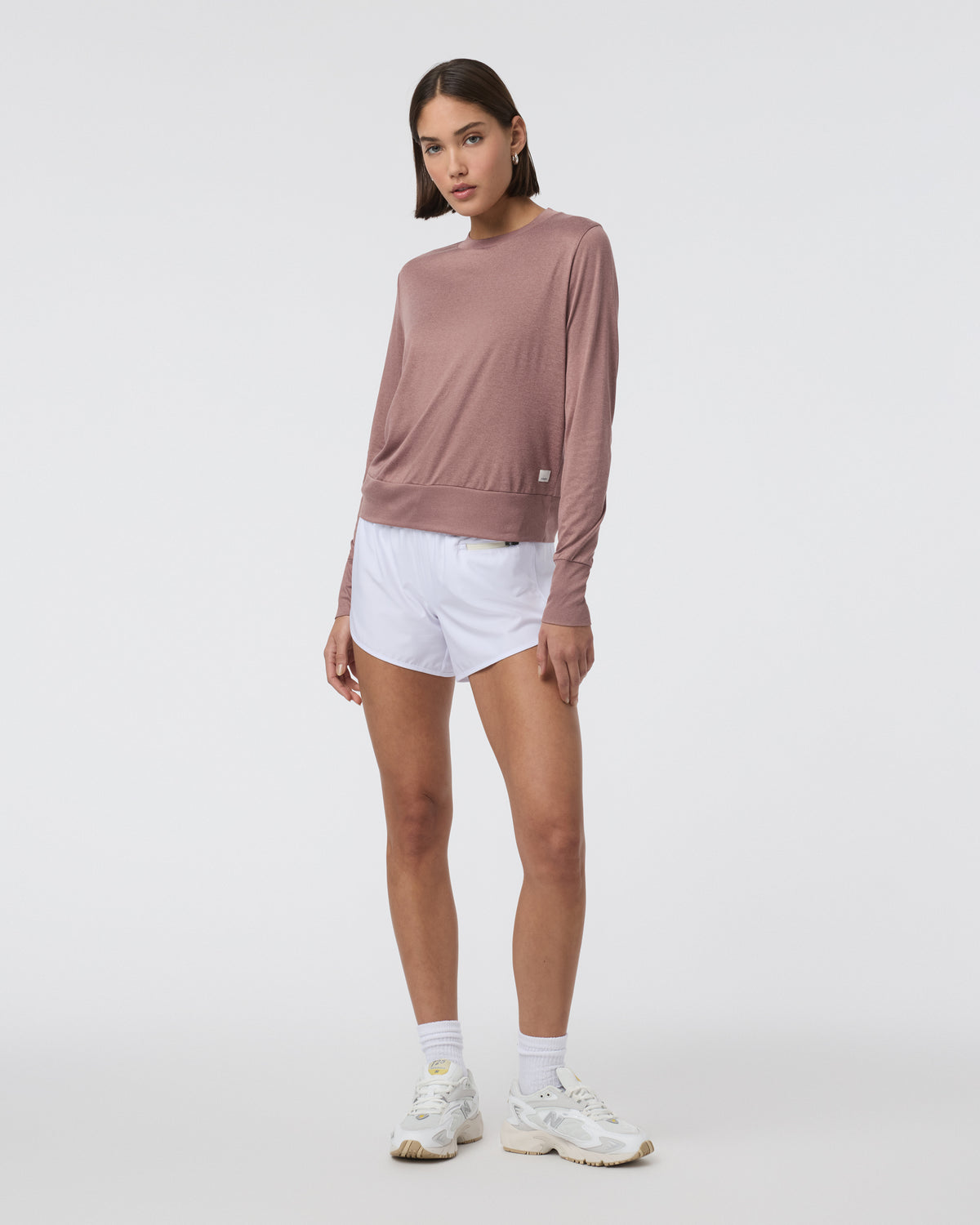Women Vuori Daydream Crew Sedona Brown Heather Long Sleeve Top