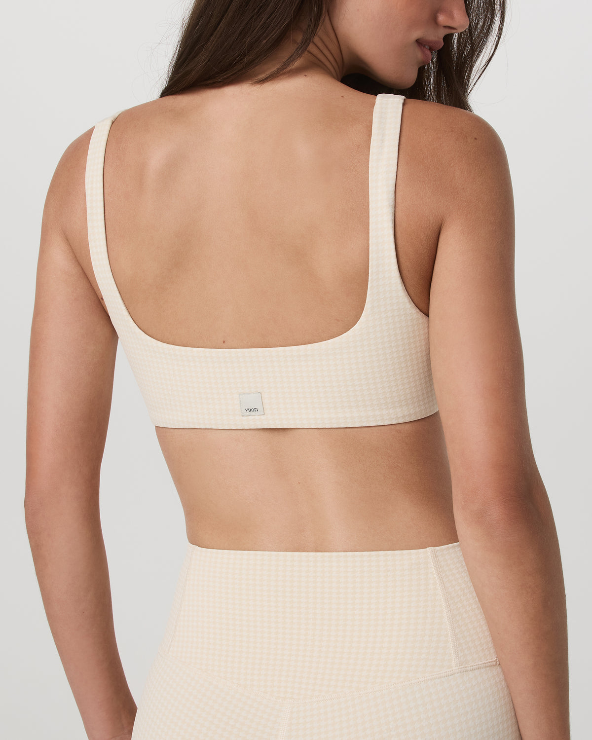 Women|New Vuori Micro Houndstooth Bra Women's Sports Bra in Natural