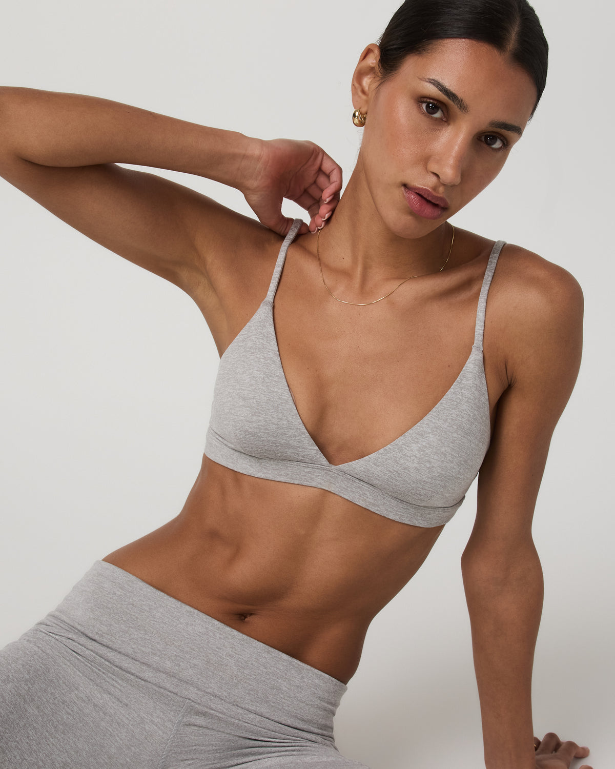 Women|New Vuori Halo Triangle Bra Pale Grey Heather Low-Support Bra