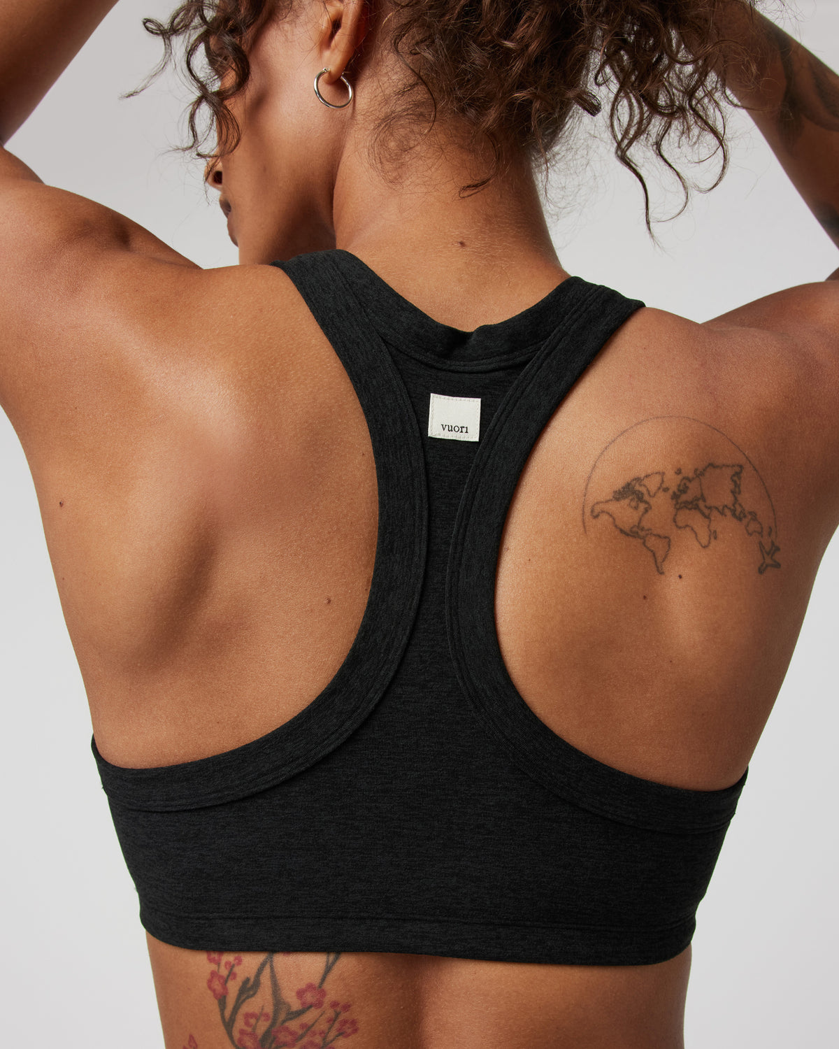 Women Vuori Elevation Racer Bra Black Racerback Sports Bra