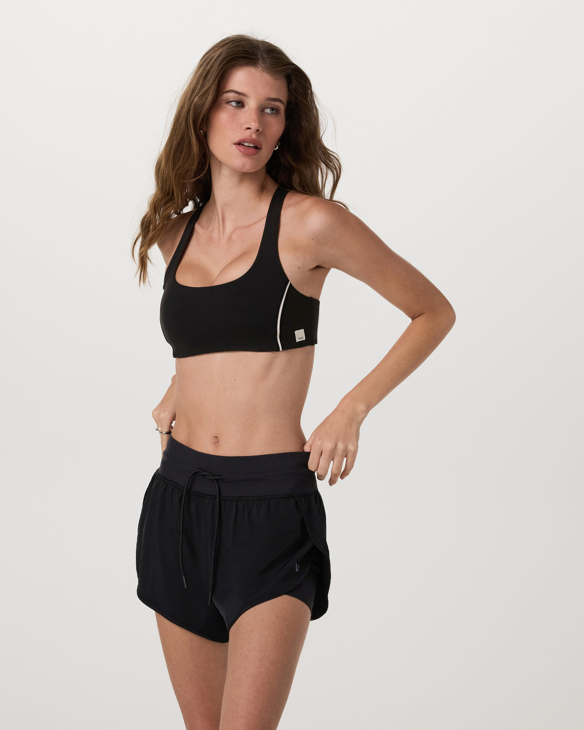 Women Vuori Daily Piped Bra Women's Black Sports Bra