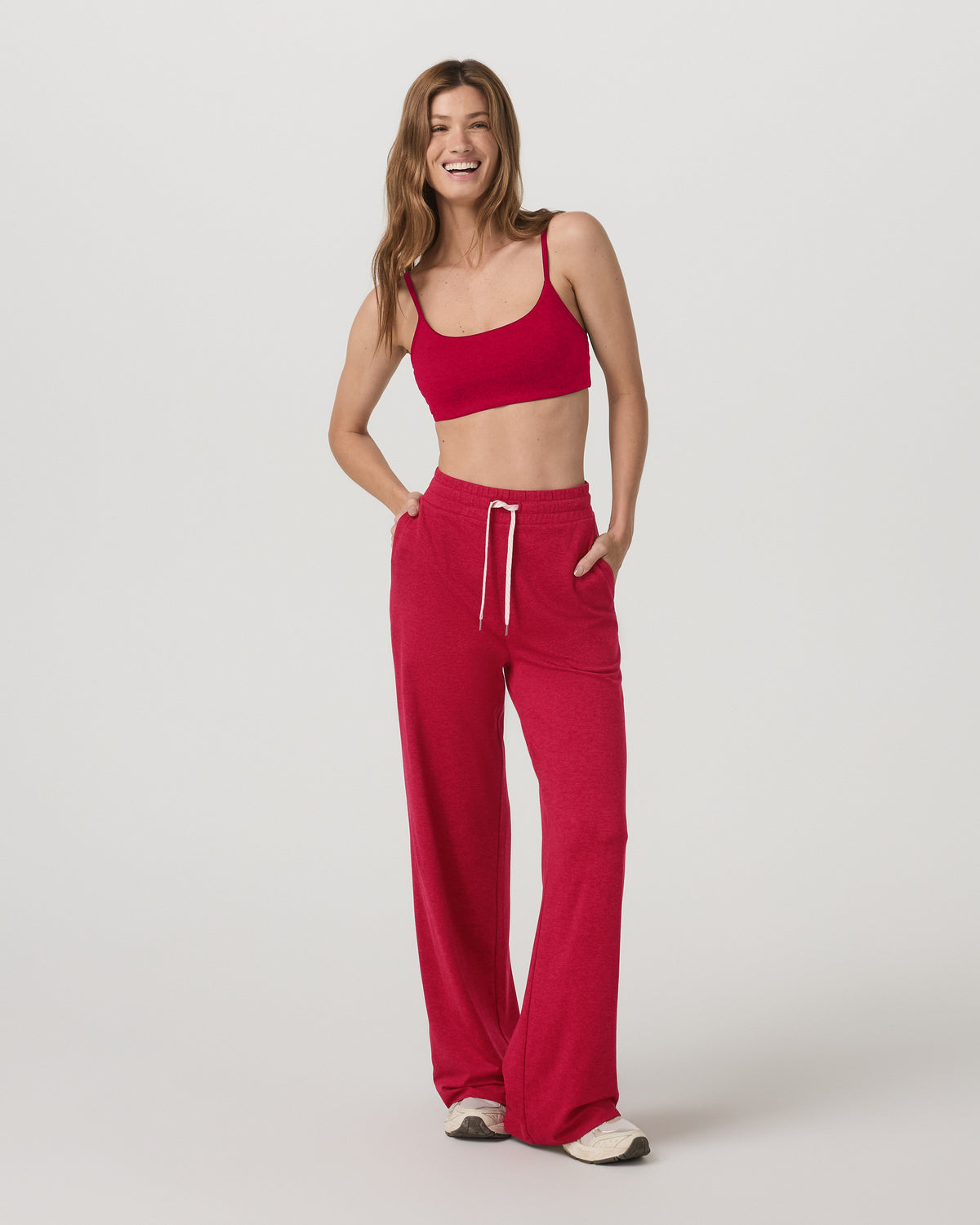 Women Vuori Halo Essential Bra Women's Strawberry Heather Sports Bra
