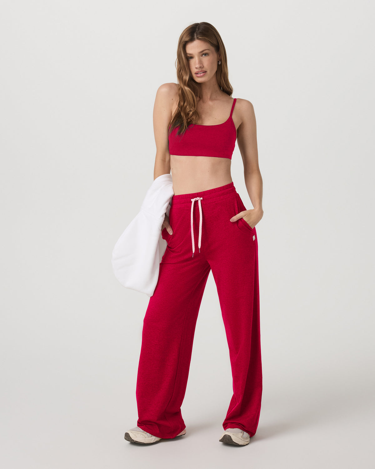 Women Vuori Halo Essential Bra Women's Strawberry Heather Sports Bra