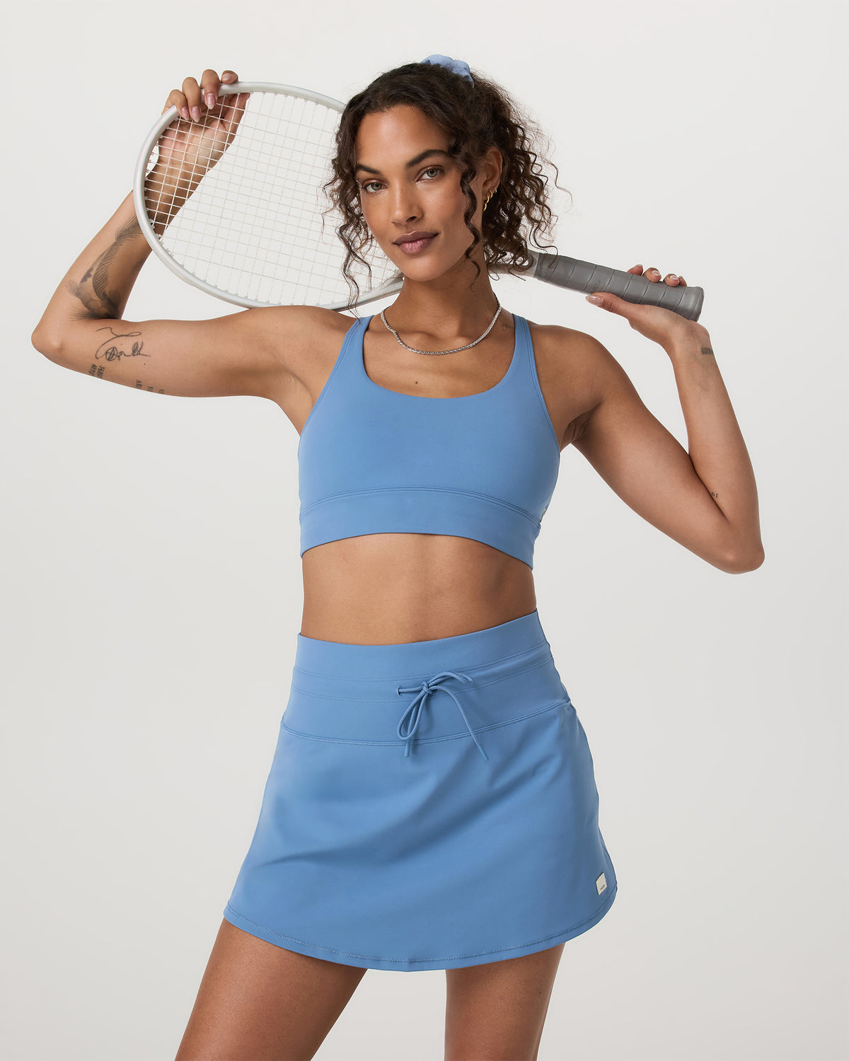Women Vuori Yosemite Longline Bra Light French Blue Sports Bra
