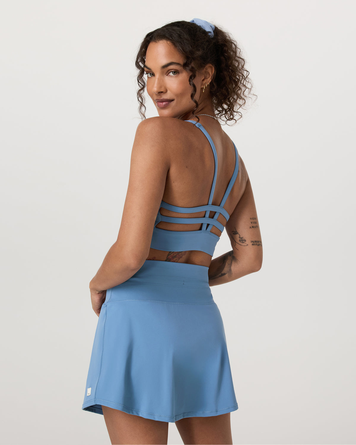 Women Vuori Yosemite Longline Bra Light French Blue Sports Bra