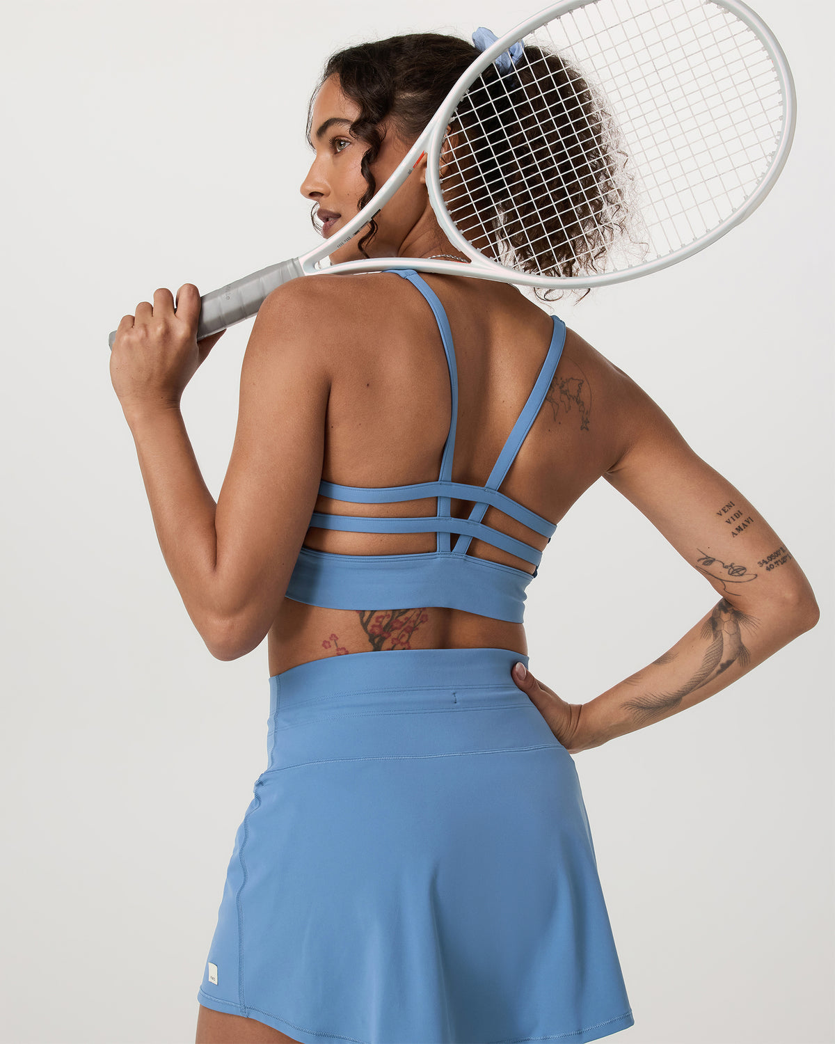 Women Vuori Yosemite Longline Bra Light French Blue Sports Bra