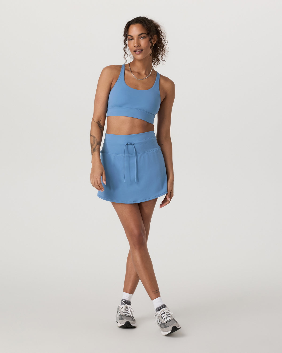 Women Vuori Yosemite Longline Bra Light French Blue Sports Bra