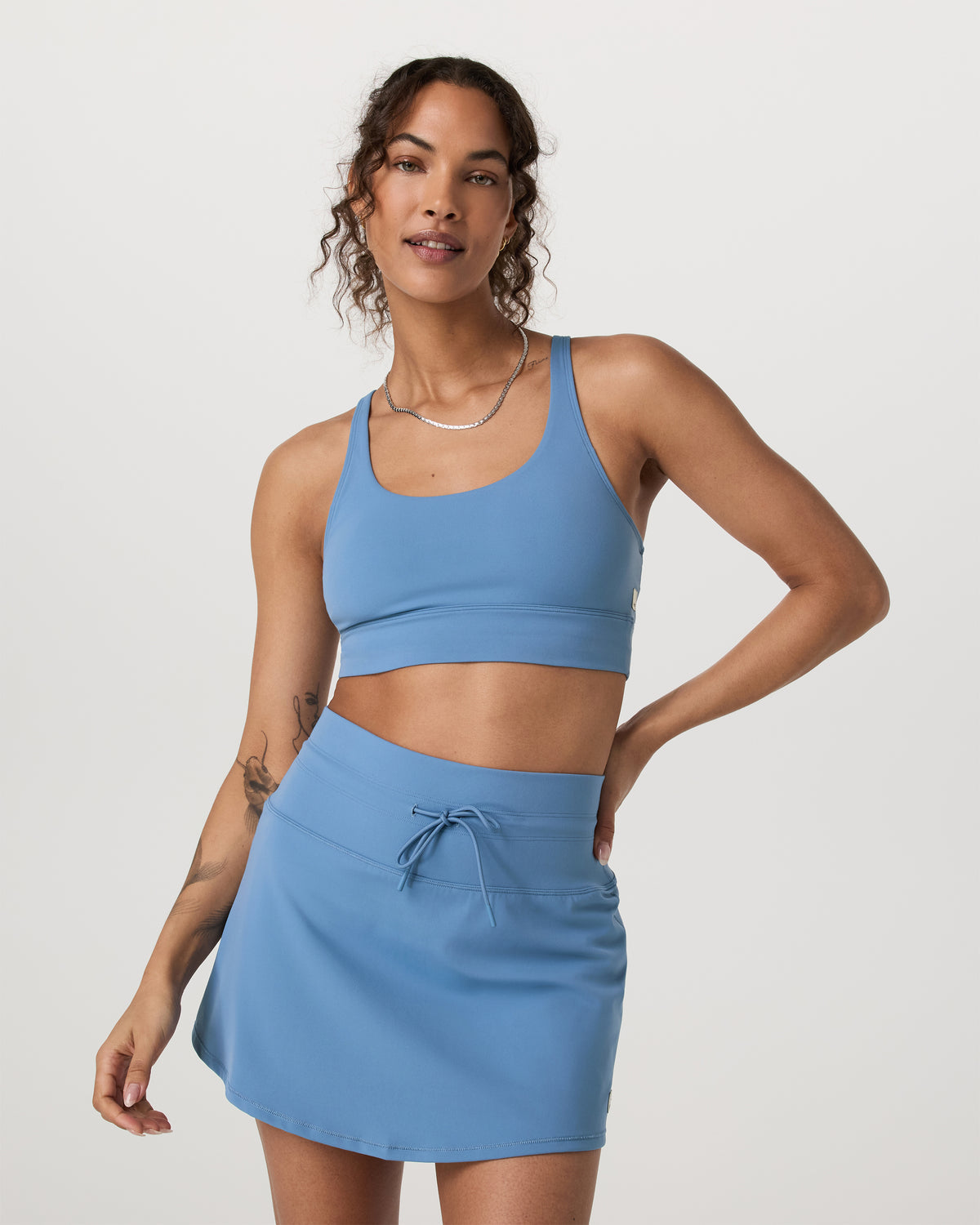 Women Vuori Yosemite Longline Bra Light French Blue Sports Bra