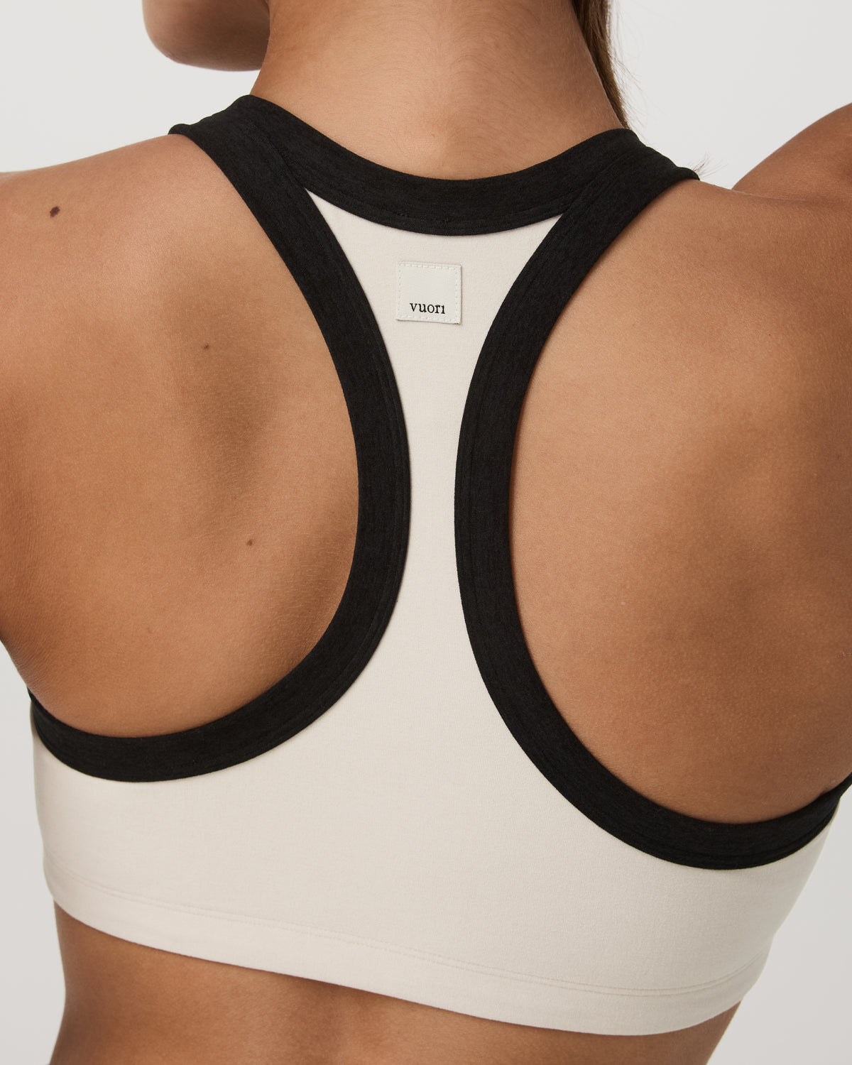 Women Vuori Elevation Racer Bra Women's Bone Heather Sports Bra