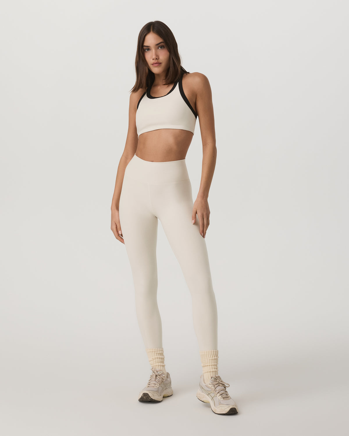 Women Vuori Elevation Racer Bra Women's Bone Heather Sports Bra
