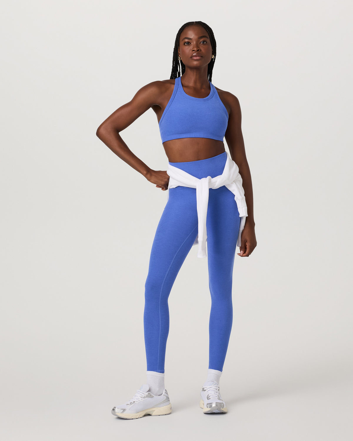 Women Vuori Elevation Racer Bra Women's Bright Iris Heather Sports Bra