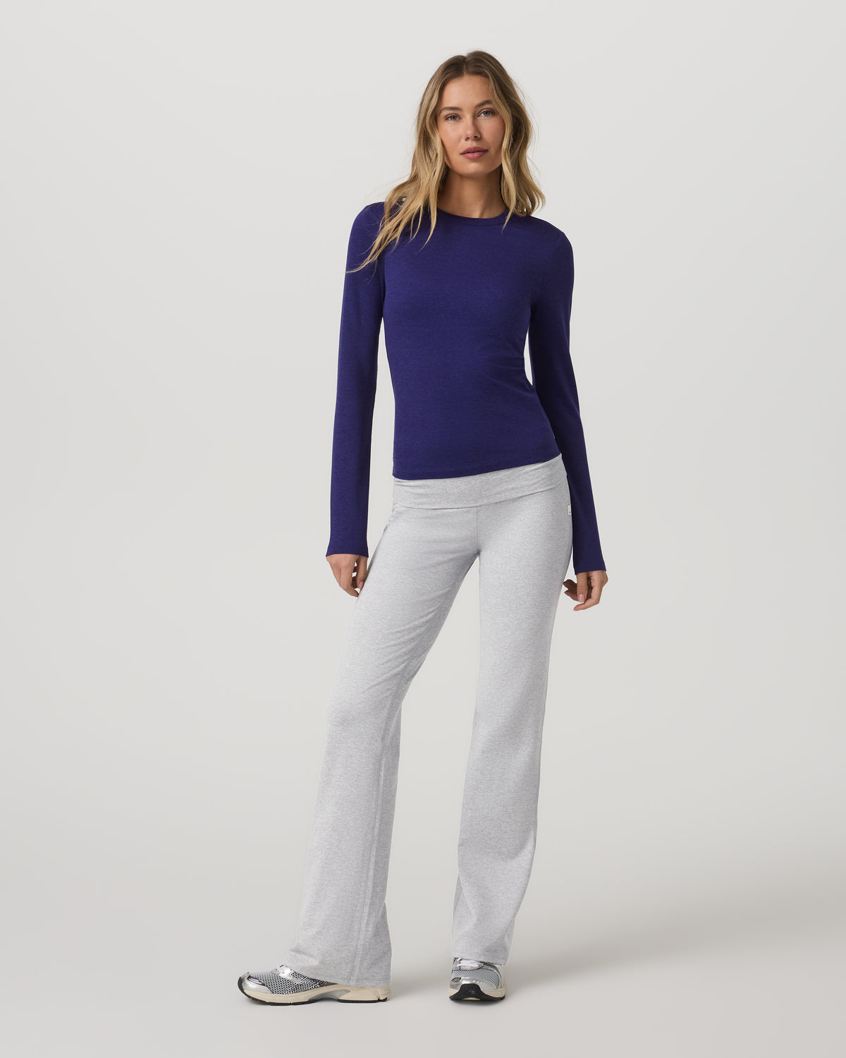 Women|New Vuori Long Sleeve Halo Essential Crew Tee Stellar Sky Heather