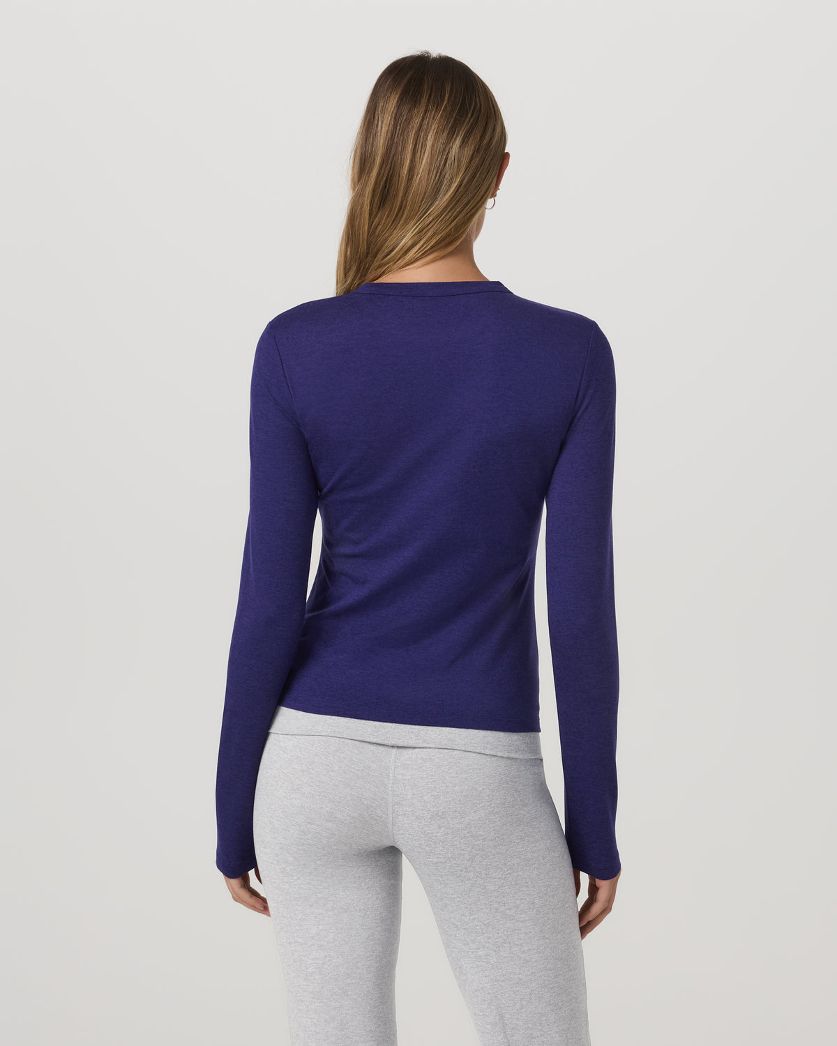 Women|New Vuori Long Sleeve Halo Essential Crew Tee Stellar Sky Heather