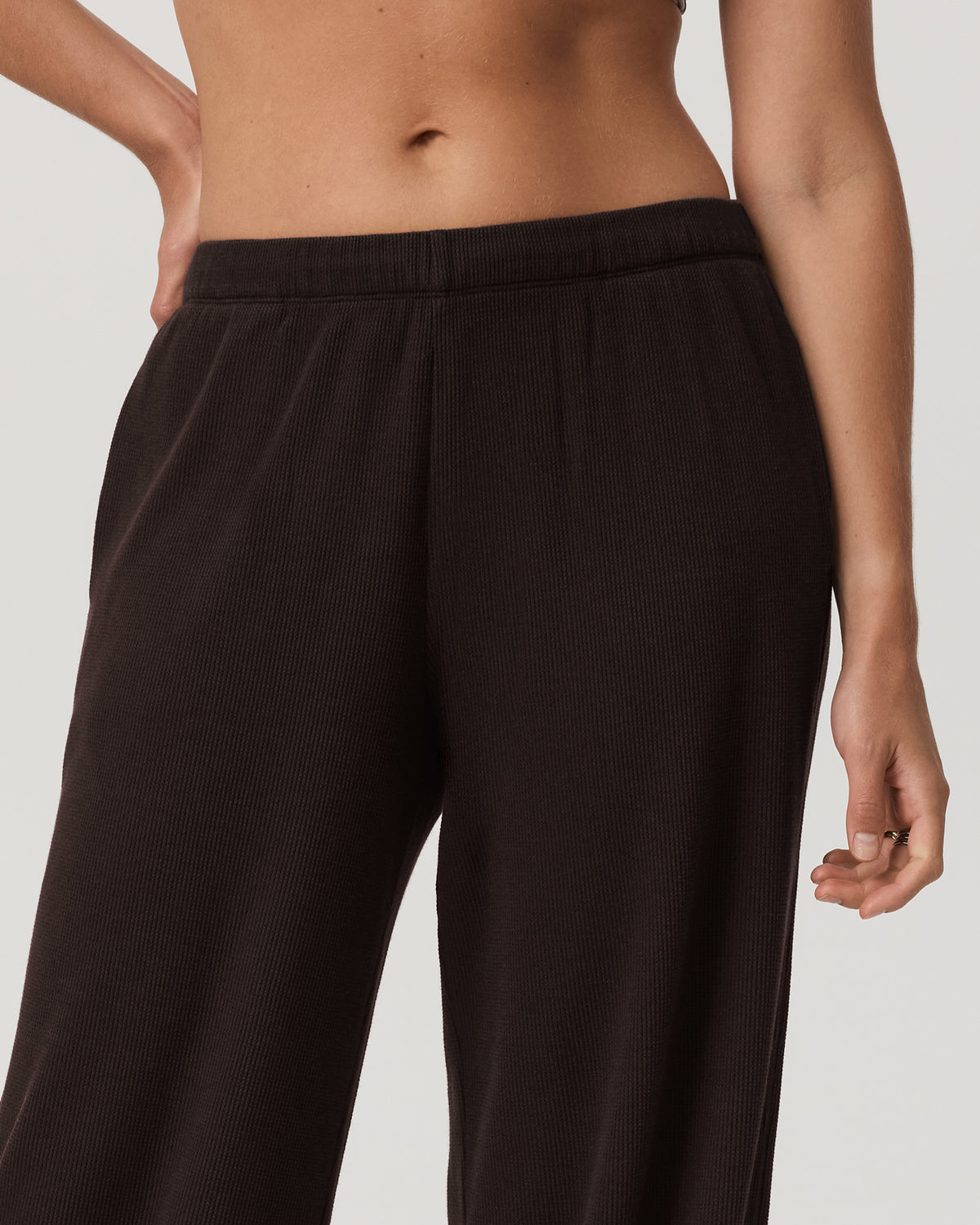 Women Vuori Waffle Wideleg Pant Women's Dark Java Waffle Knit Pants