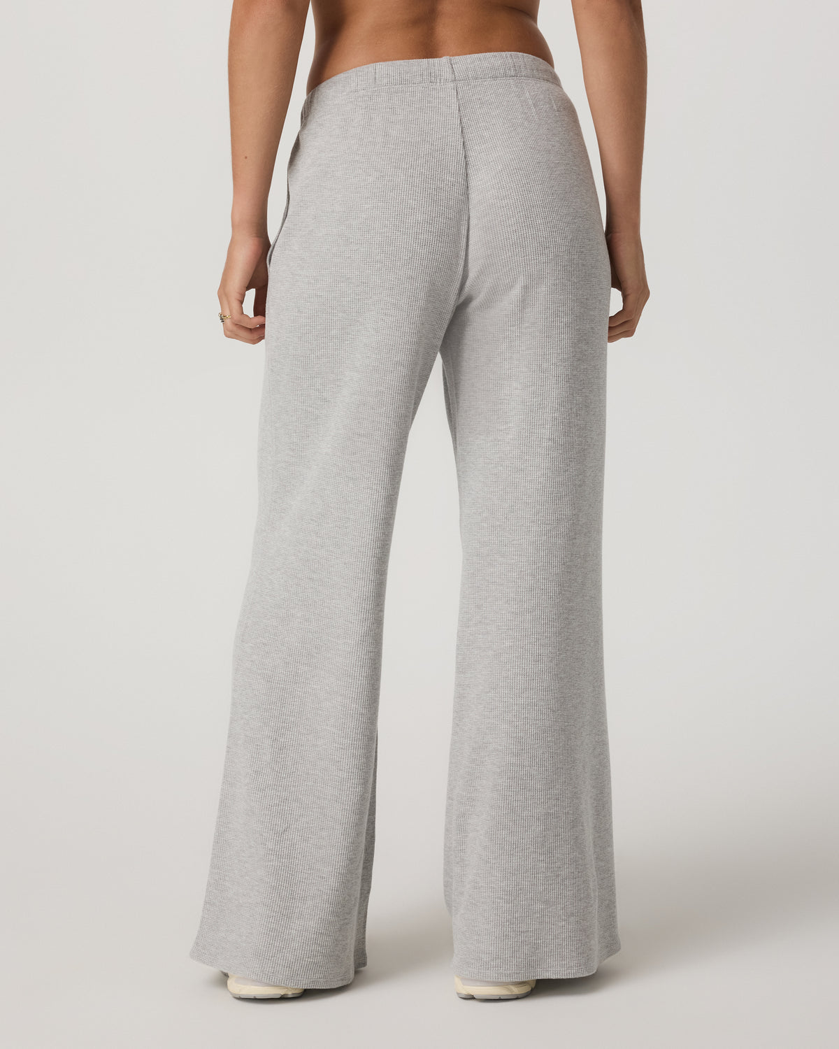 Women Vuori Waffle Wideleg Pant Women's Light Grey Waffle Knit Pants