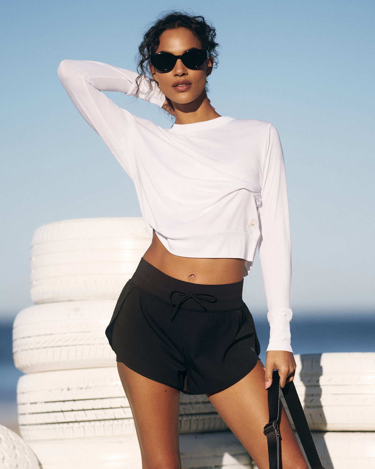 Women Vuori Daydream Crew White Lightweight Long-Sleeve Top