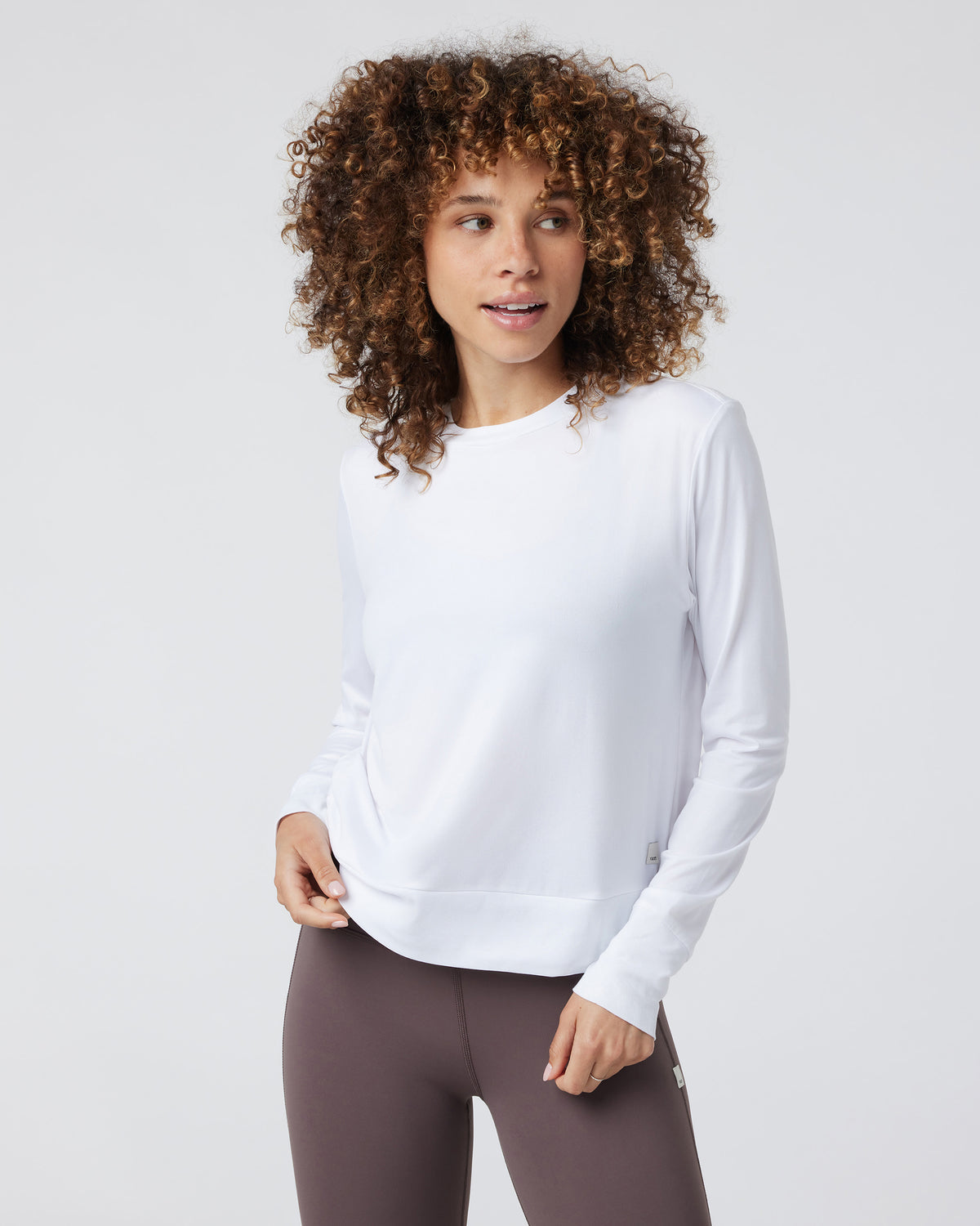 Women Vuori Daydream Crew White Lightweight Long-Sleeve Top