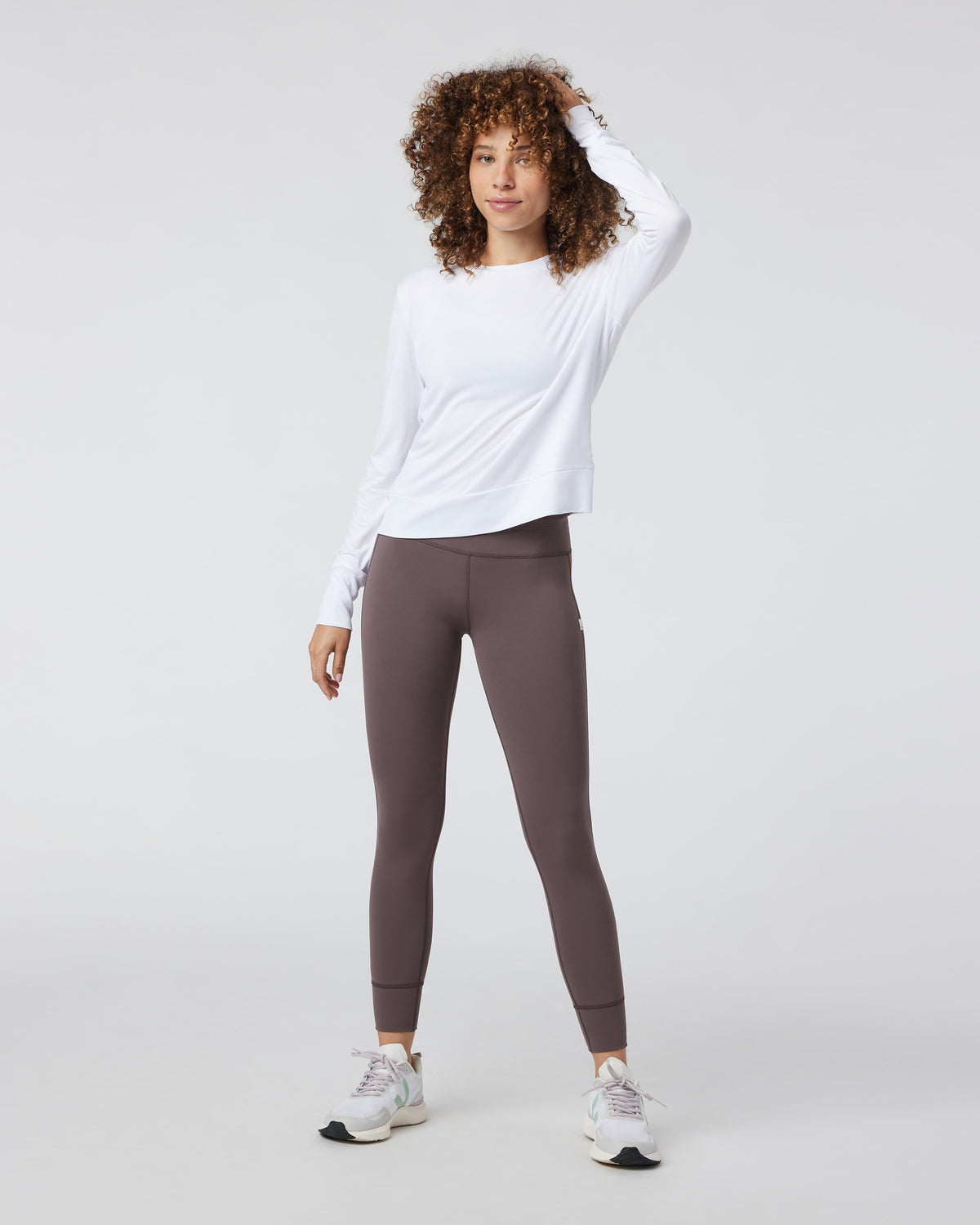 Women Vuori Daydream Crew White Lightweight Long-Sleeve Top